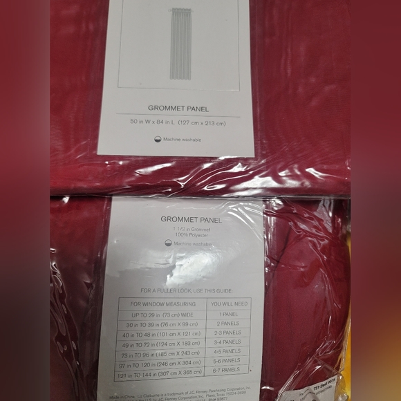 Set of 2 Burgundy Sheer Gromet curtains. Never used (NWT) - Picture 3 of 4